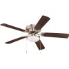 (image for) 52 in. Hugger Ceiling fan 5 Grey/oak Blades, Brushed Nickel