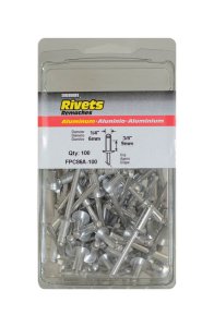 1/4 in. Dia. x 3/8 in. Aluminum Rivets Silver 100 pk