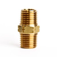 (image for)  1/4 in. MPT X 1/4 in. D MPT Yellow Brass Hex Nipple