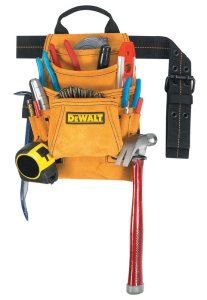 DeWalt 4.25 in. W X 15 in. H Suede Tool Bag 10 pocket Tan 1 pc