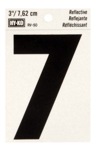 3 in. Reflective Black Vinyl Self-Adhesive Number 7 1 pc.