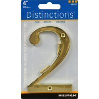 4 in. Gold Brass Screw-On Number 2 1 pc.
