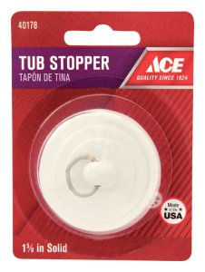 1-5/8 in. Dia. White Rubber Tub Stopper