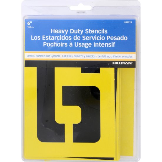 Hillman 6 in. Card Stock Heavy Duty Stencil Set 36 pk