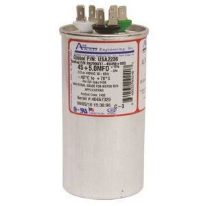 45/5 MFD 370/440 volt Round Run Capacitor USA Made