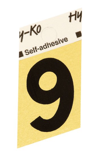 1-1/2 in. Black Aluminum Self-Adhesive Number 9 1 pc.