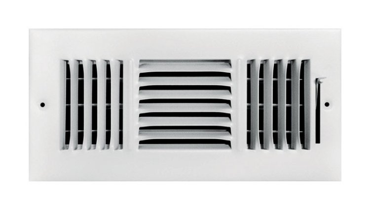 (image for) 4 in. H X 12 in. W 3-Way Powder Coat White Steel Wall/Ceiling Register