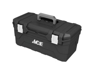 23 in. Plastic Toolbox 9.25 in. W x 10.5 in. H Black