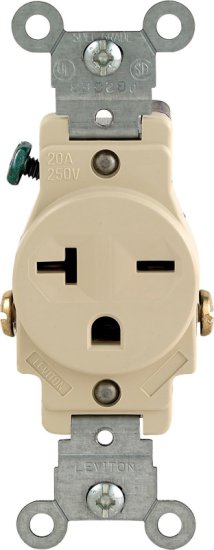 20 amps 250 volt Single Ivory Outlet 6-20R 1 pk