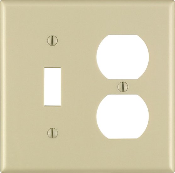 Ivory 2 gang Thermoset Plastic Duplex/Toggle Wall Plate