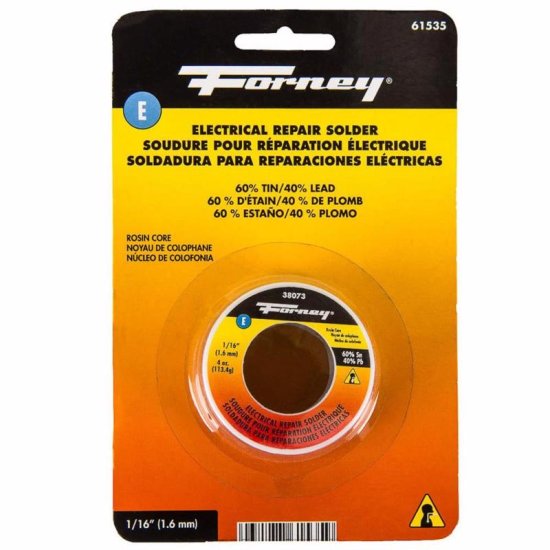 Forney 4 oz Rosin Core Solder Wire 0.06 in. D Tin/Lead 60/40 1 p