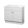 36 in. W X 18 in. D X 35H Bath Vanity White with Cultured Marble