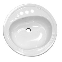 Bootz Industries Laurel Round Drop-In Bathroom Sink in White