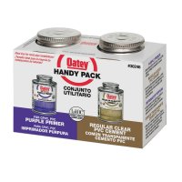 Handy Pack Clear/Purple Primer and Cement For PVC 4 oz.