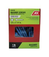 1/4 in. x 3-1/4 in. L Slotted Hex Washer Head Masonry Screws
