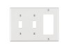 (image for) White 3 gang Thermoset Plastic GFCI/Rocker/Toggle Wall P