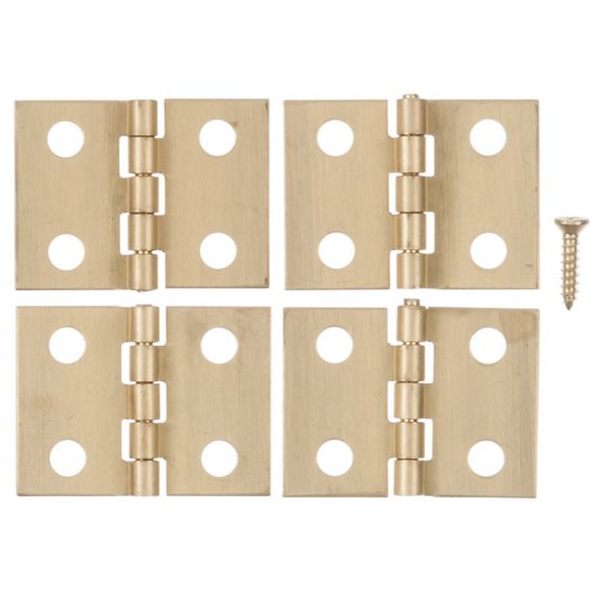 1 in. W x 3/4 in. L Polished Brass Brass Broad Hinge 4 pk