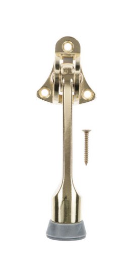 2.75 in. H x 4 in. W Metal Bright Gold Kick-Down Door Holder