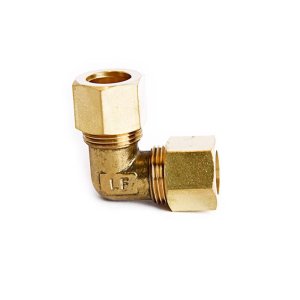 (image for)  1/2 in. Compression X 1/2 in. D Compression Yellow Brass 90 Degree Elbow
