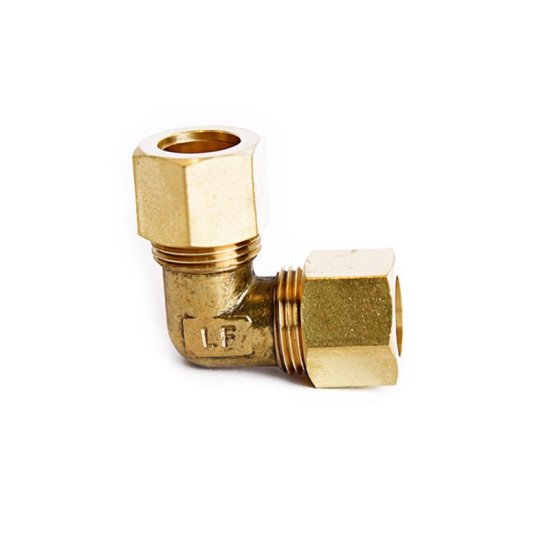 (image for)  1/2 in. Compression X 1/2 in. D Compression Yellow Brass 90 Degree Elbow