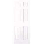 36 in. x 80 in. Textured 6-Panel Primed White Hollow Door