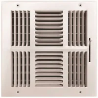 (image for) 10 in. H X 10 in. W 4-Way Powder Coat White Steel Wall/Ceiling Register