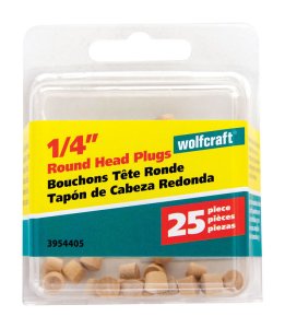 Round Birch Head Plug 1/4 in. Dia. x 0.225 in. L 1 pk