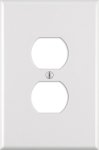 White 1 gang Plastic Duplex Outlet Wall Plate Jumbo