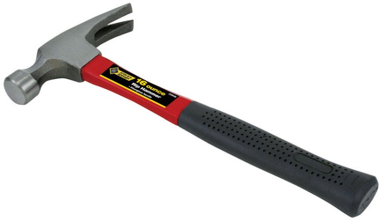 16 oz. Smooth Face Rip Claw Hammer Fiberglass Handle