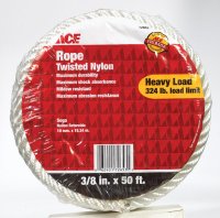 3/8 in. Dia. x 50 ft. L White Twisted Nylon Rope