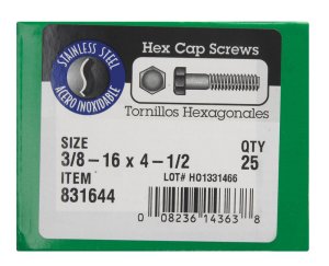 3/8-16 in. Dia. x 4-1/2 in. L Steel Hex Head Cap Screw 2