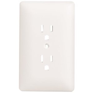 White 1-Gang Duplex Plastic Wall Plate Textured