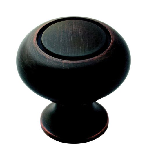 Round Cabinet Knob 1-1/4 in. Dia. Oil Rubbed Bro