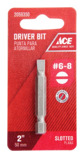 Slotted #6-8 x 2 in. L Screwdriver Bit S2 Tool Steel 1 pc.