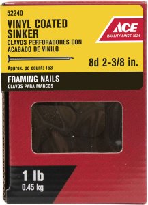 8D 2-3/8 in. Sinker Vinyl Nail Checkered 1 lb.