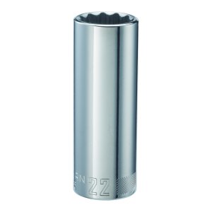 22 mm x 1/2 in. drive Metric 12 Point Deep Socket 1 pc.