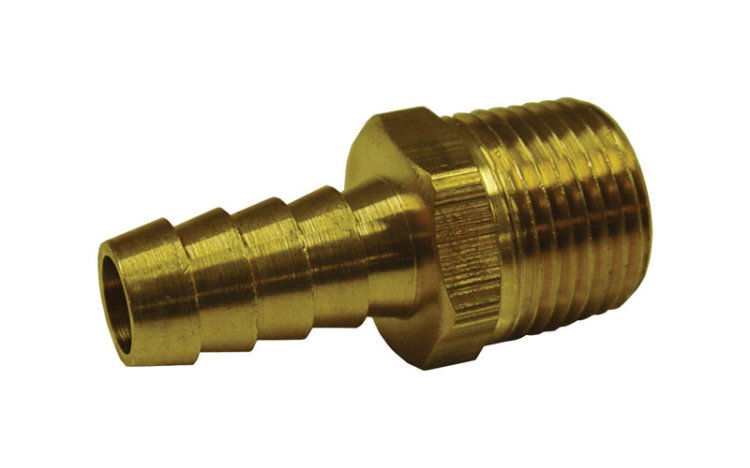 Brass 3/16 in. Dia. x 1/4 in. Dia. Adapter 1 pk Yellow