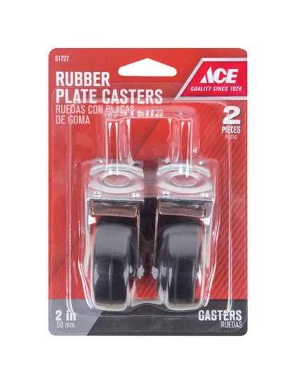 2 in. Dia. Swivel Rubber Caster 80 lb. 2 pk