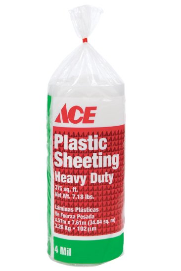 Plastic Sheeting 4 mil x 15 ft. W x 25 ft. L Polyethylene Cl