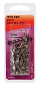 17 Ga. x 1-1/4 in. L Stainless Steel Wire Nails 1 pk 2 o