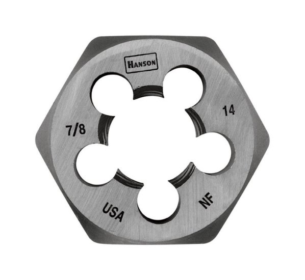 High Carbon Steel SAE Hexagon Die 7/8 in.-14NF 1 pc