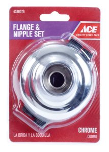 Chrome Chrome Flange and Nipple Set For Universal