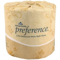 2-Ply Embossed Bathroom Tissue, Toilet Paper, White 80-Rolls