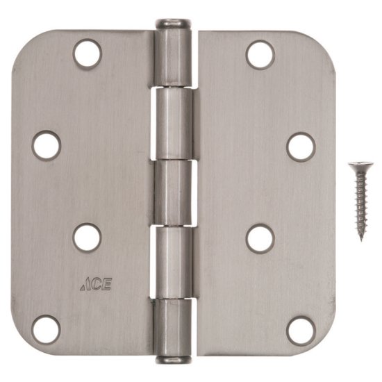 Ace 4 in. L Satin Nickel Residential Door Hinge 3 pk