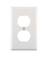 (image for) White 1 gang Thermoplastic Nylon Duplex Wall Plate 1 pk