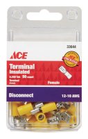Insulated Wire Female Disconnect Yellow 50 pk
