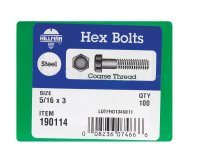 5/16 in. Dia. x 3 in. L Zinc Plated Steel Hex Bolt 100 p