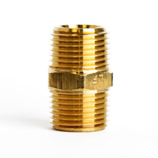 (image for)  3/8 in. MPT X 3/8 in. D MPT Yellow Brass Hex Nipple