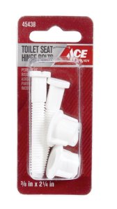 Toilet Seat Hinge Bolts White Plastic