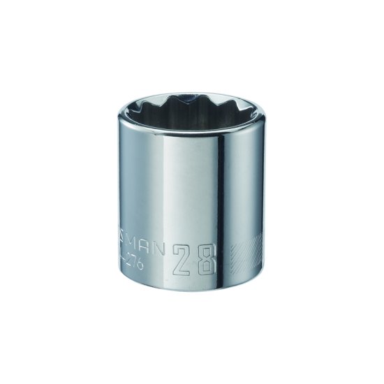 28 mm x 1/2 in. drive Metric 12 Point Standard Socket 1 pc.